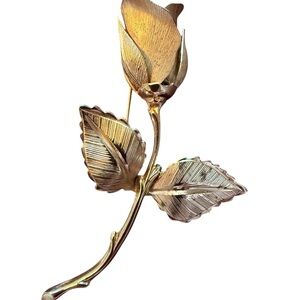Vintage Giovanni Gold Rose Brooch